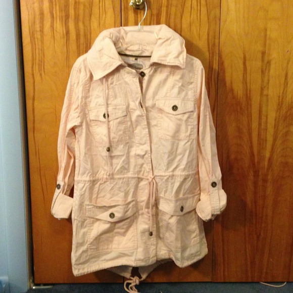 Forever 21 Jackets & Blazers - Forever21 Peach Hooded Utility Jacket