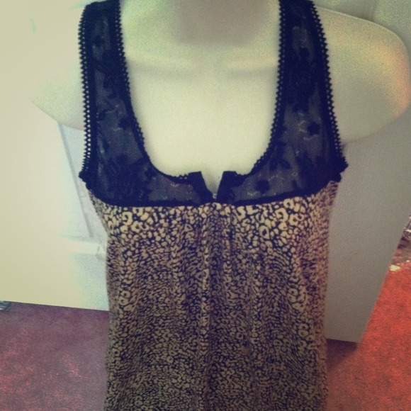 Sexy animal print lace tank.