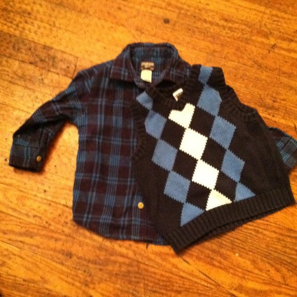 SOLD Button up and vest