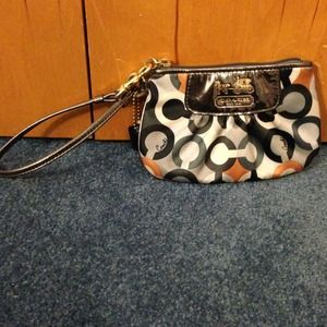 NEW Coach Wristlet in Blues, White and Orange