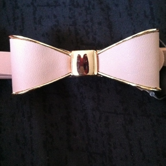 Blush Pink and Gold Bow Belt