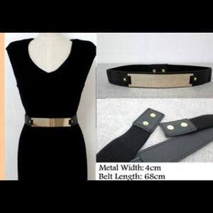 Gold and leather metallic belt