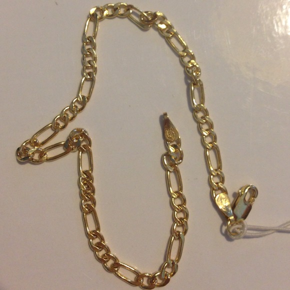10k real solid gold figaro bracelet
