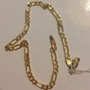 10k real solid gold figaro bracelet