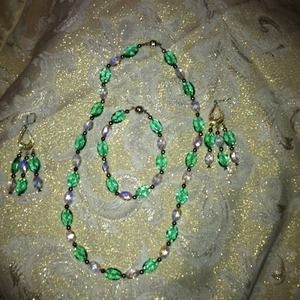 Necklace bracelet and earrings