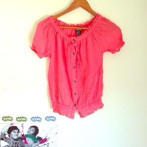 Pink button up short sleeve