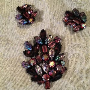 Earrings with matching pin/broach