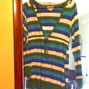 Shirt with hoodie on the back