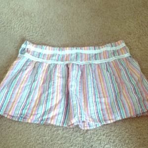 Striped rainbow skirt.