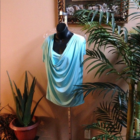 Brand new ocean blue cow neck blouse other sizes