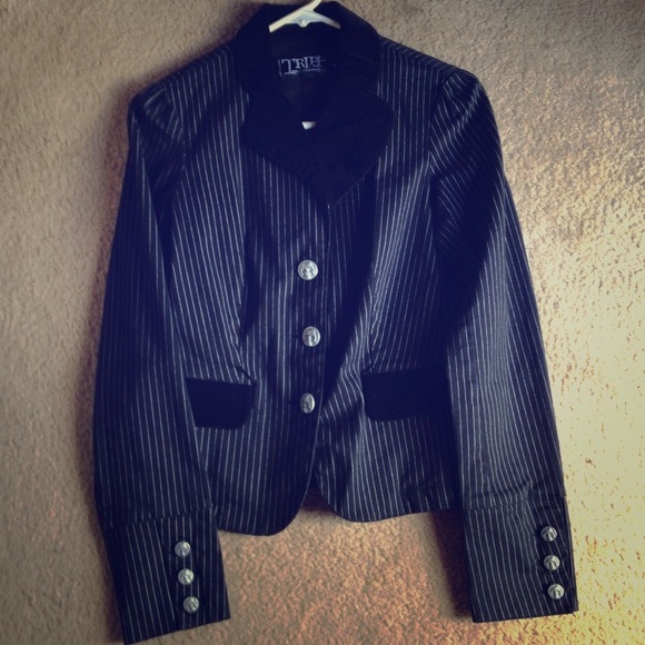 ❌SOLD❌ Black Jacket with White PinStripes