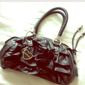 Bebe leather ruffle bag ❤️reserved