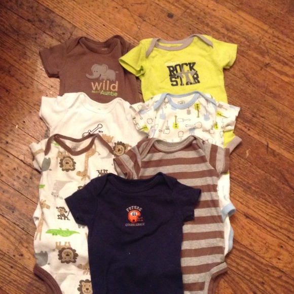 SOLD 7 baby boy onesies