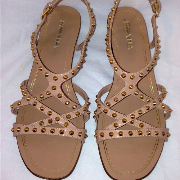 SOLD - Prada nude studded sandal