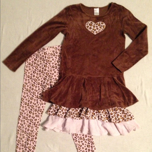 Gymboree Girls Sz 8/9 Velour Kitty Dress Leggings