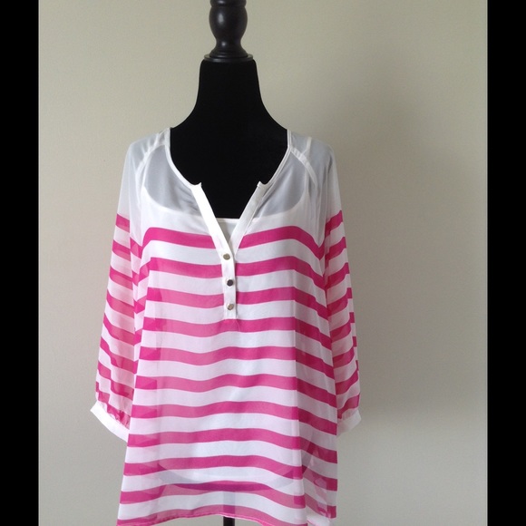 Tops - Pink striped Top
