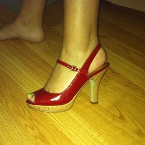 Red heels with cork bottom