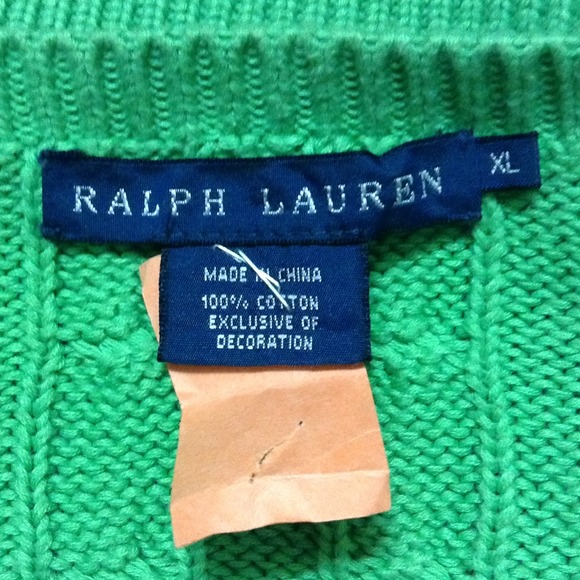 **SOLD** Ralph Lauren green cable sweater - Picture 4 of 4