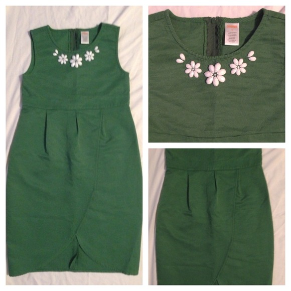 Gymboree Daisy Delightful Girls Green Dress 10 12