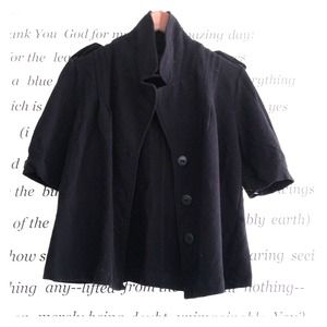 Calvin Klein Black short-sleeved, buttoned jacket