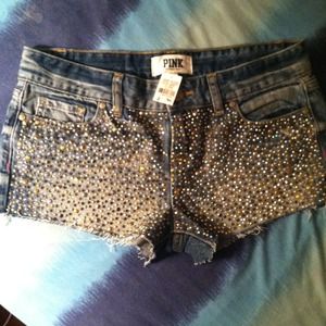 Victoria's Secret Pink rhinestones denim shorts