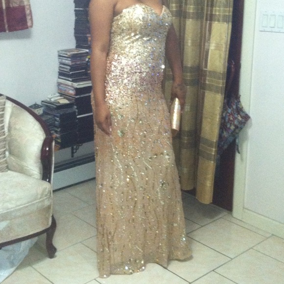 Alyce gold and pink dress only wore for 6 hours