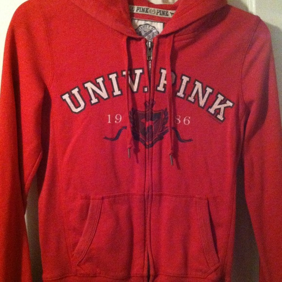 Red Victoria's Secret PINK zip up hoodie.