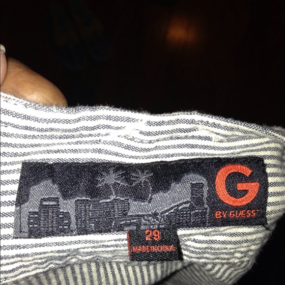 G BY GUESS~sz 29 Railroad Striped Flirty Miniskirt - Picture 3 of 3