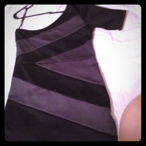 Black and grey striped dress, one sleeve