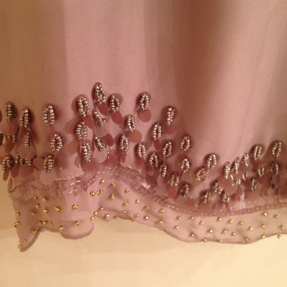 SALE!!! Nude dress with metallic beading - Picture 2 of 2