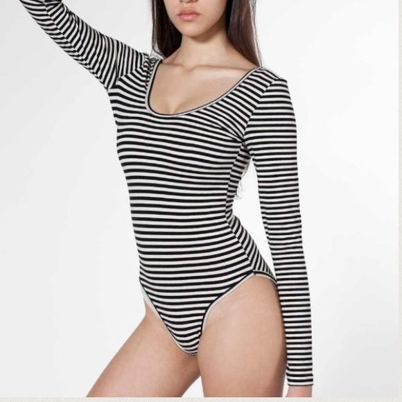 American apparel stripes bodysuit