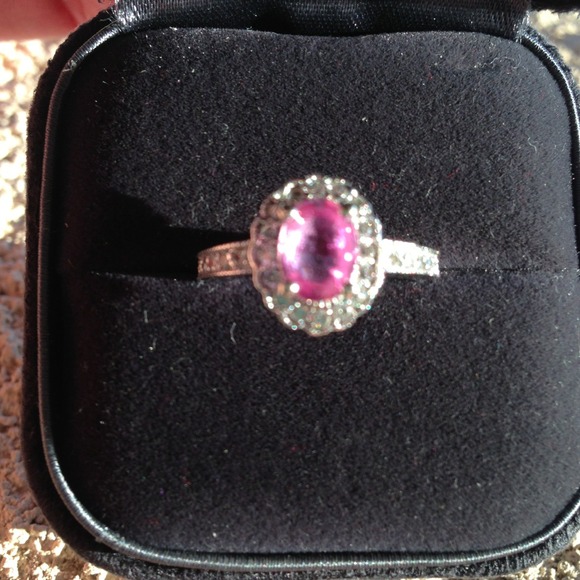 🎀SOLD🎀Genuine diamond & pink sapphire & 14k Gold