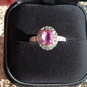 🎀SOLD🎀Genuine diamond & pink sapphire & 14k Gold