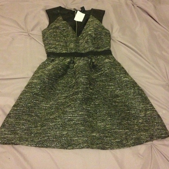 Leather Trim Party Dress