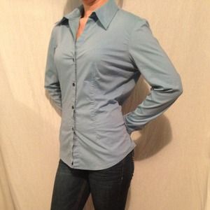 Blue collared button up casual/work shit