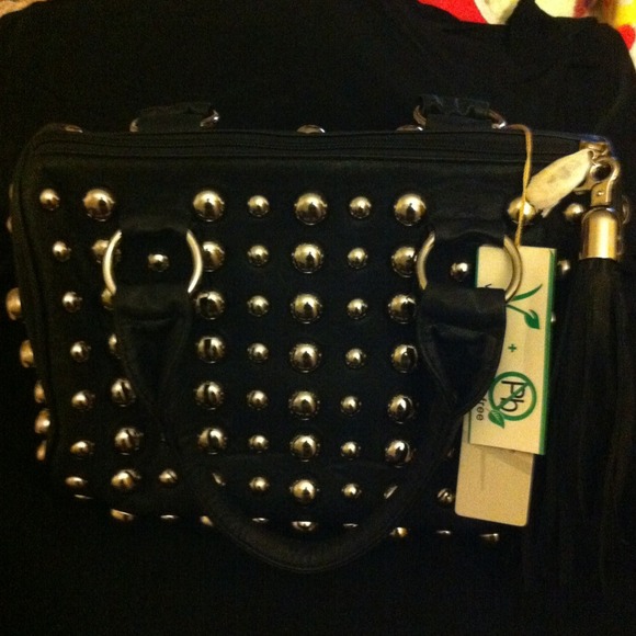 😍SOLD😍Black Silver Studded Bag