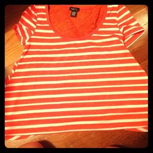 Orang and white shirt