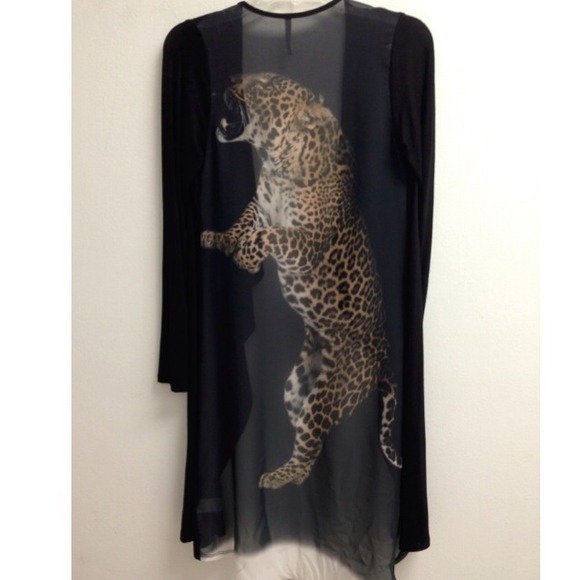 **NO longer available** Cougar Print Chiffon Cardi - Picture 1 of 2