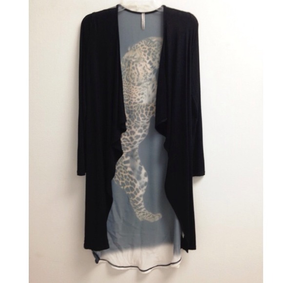 **NO longer available** Cougar Print Chiffon Cardi - Picture 2 of 2