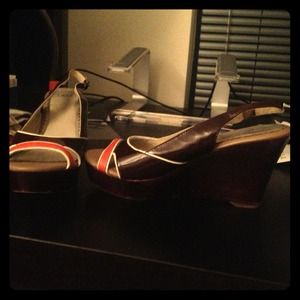 Brown 3 inch wedge beautiful heels