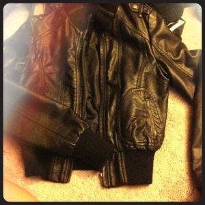 Black leather jacket