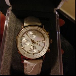 DKNY leather strap watch