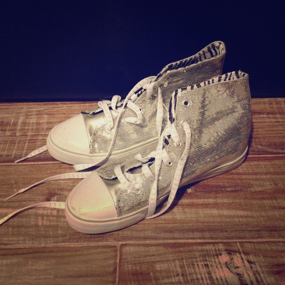 Sparkly silver high tops!