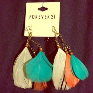Feather earrings from Forever 21
