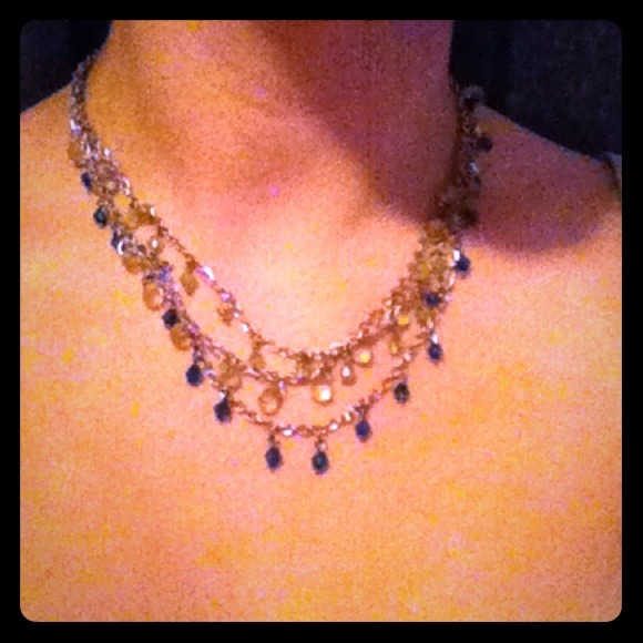 ⛔SOLD⛔ Three chain gold necklace with beads