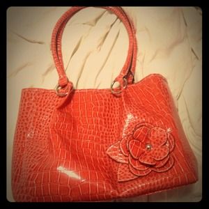 Large bright orange purse!