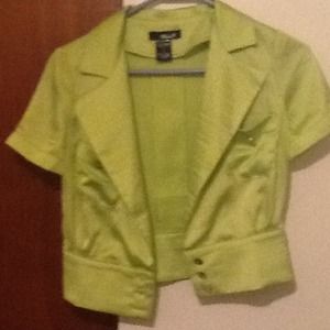 Bright green jacket!