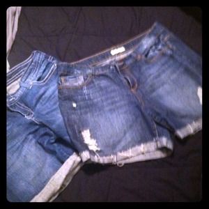 2 For 1!! Distressed blue jean shorts