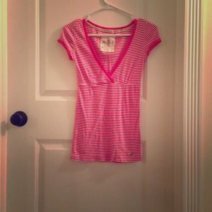 Pink and White Striped AE Top