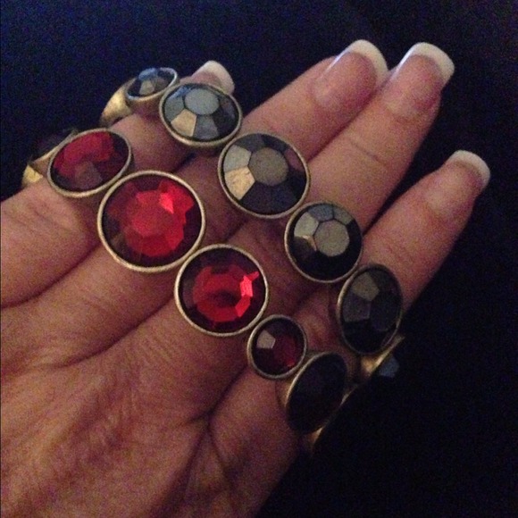 Sassy see of 2 jeweled stretch bracelets